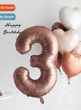 Vintage 40 inch coffee color number balloon caramel baby bir