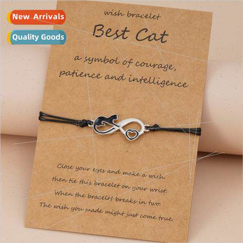 mple Animal Charm Bracelet Creative Drip Oil Love Cat 8 Word