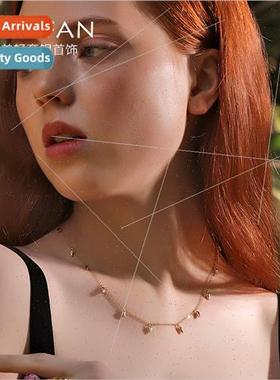 s925 silver necklace female Europe round bead water drop col