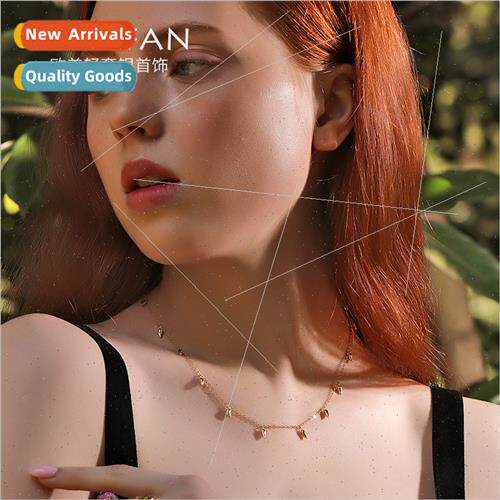 s925 silver necklace female Europe round bead water drop col