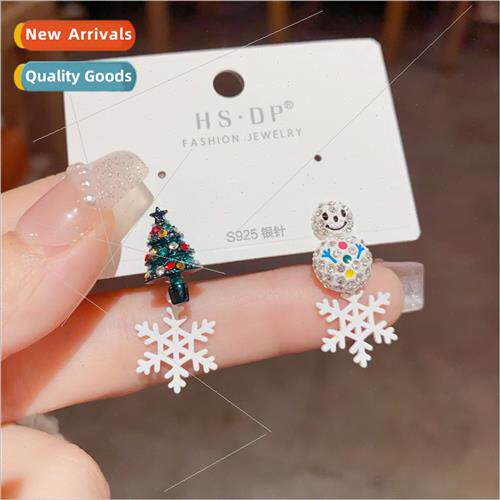 fashion exquise snowman Christmas e earrings female s925 sil