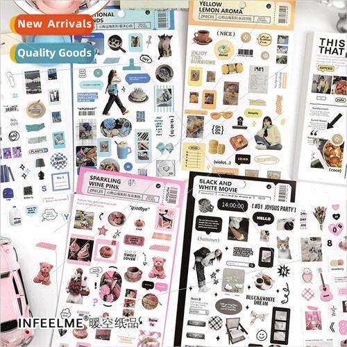 Heart has mountains seas stickers retro ins cute handbook de