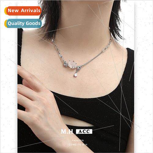Glacier Powder Natural Stone Necklace Women Sweet Cool Sweat