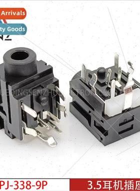 3.5mm headphone socket PJ-338-9P Horizontal 9-pin swched nav