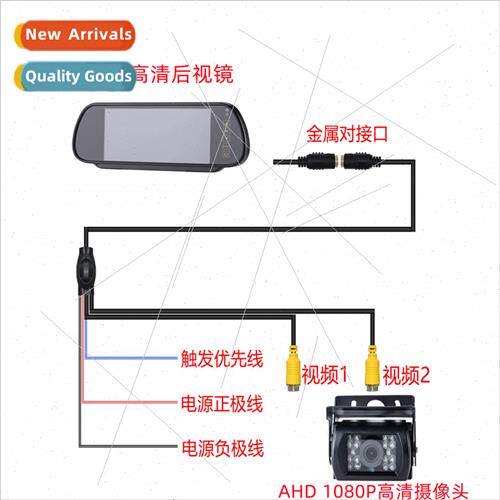 AHD7 inch rearview mirror car reverse image monor bus school