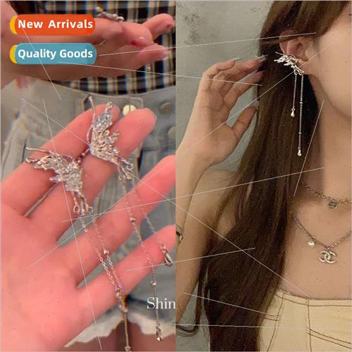 Elf butterfly tassel ear clips female whout ear holes ear bo