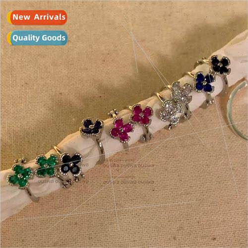 Mini earrings clover earrings flower earrings simple sweet c