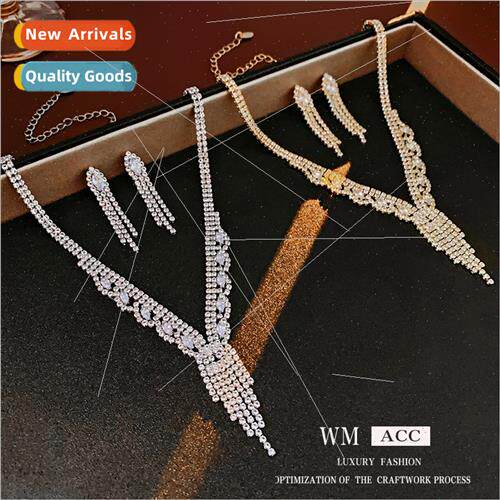 zirconia hollowed out water drop tassel necklace delicate co