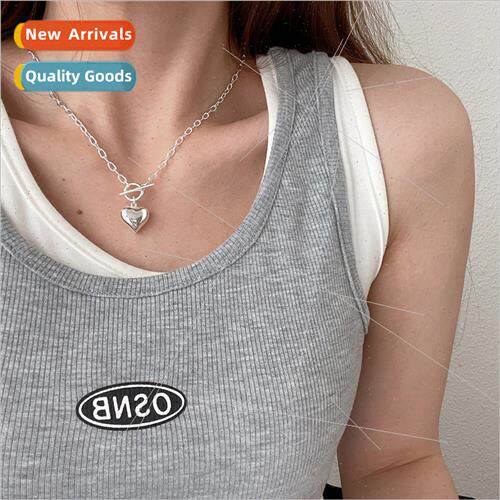 Cold wind peach heart couple long sweater chain Korea hip-ho