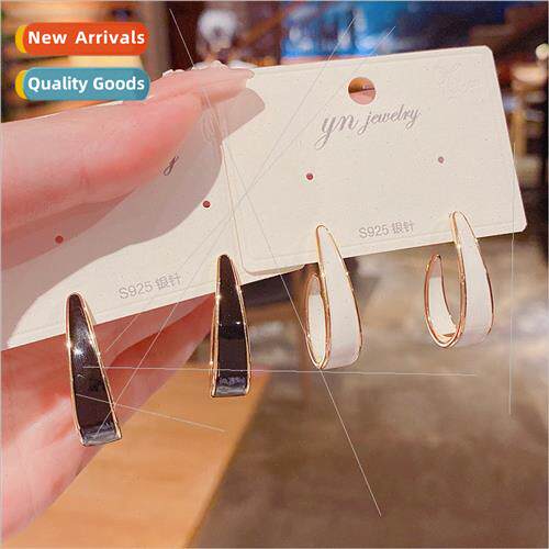 Korea fashion retro oil drop earrings female s925 silver nee