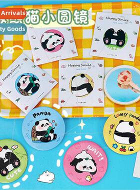 Cartoon panda mirror Student dormory portable small mirror s