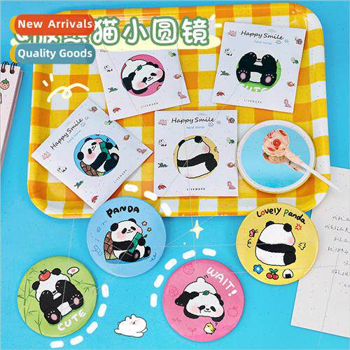 Cartoon panda mirror Student dormory portable small mirror s
