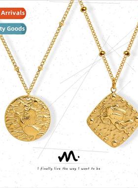 Europe Archer Cupid Angel on Coin Pendant Necklace  Fashion