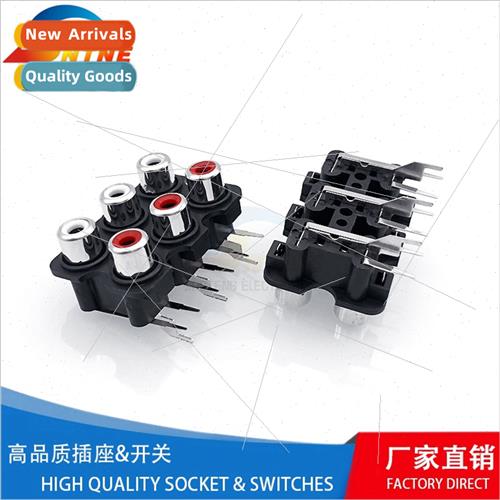 AV socket RCA socket 6 holes audio microphone socket horizon