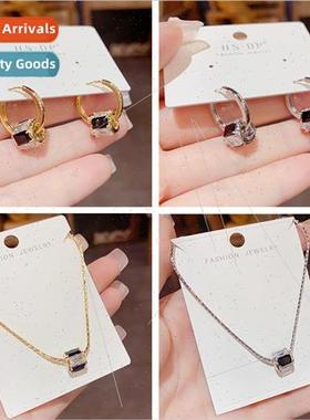 Korea delicate zirconia earring necklace earrings earrings c