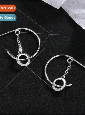 Cold wind u Jenna earrings female Korea diamond C-shaped cir