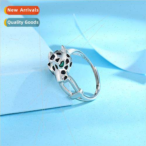 New leopard head ring适用men women ins cheetah gemstone inde