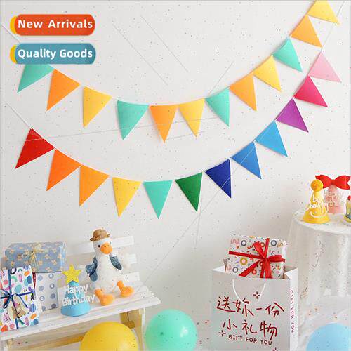 Triangle flag decoration felt bunting birthday party pull fl