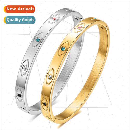 ins devil eye card home tanium steel bracelet 6MM simple fas