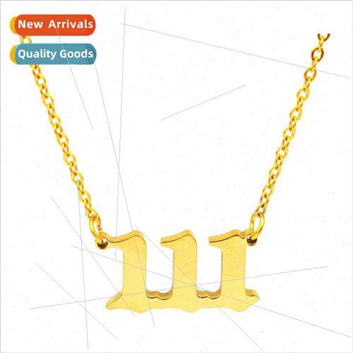 Fashion Angel Number Necklace 0-9 Pendant Short Necklace Wom