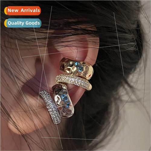 Flash diamond exquise metal double layer ear bone clip whout