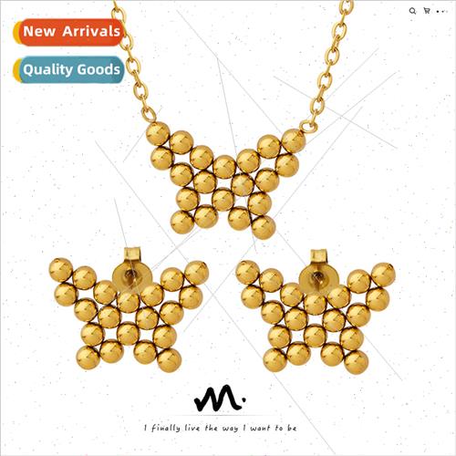 Europe niche small beads handmade butterfly stud earrings ne