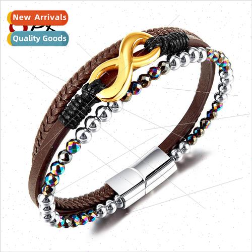 2024 Europe New Colorful Black Gallstone Hand-Woven Multi-La