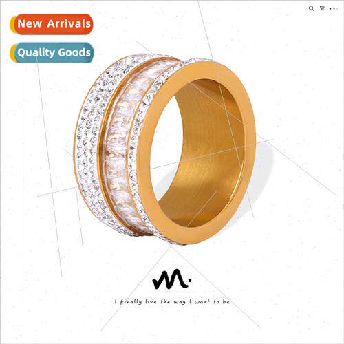 Europe new fashion niche tanium steel gold-plated wh zirconi