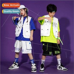Children set dance su boys summer loose short-sleeved vest c