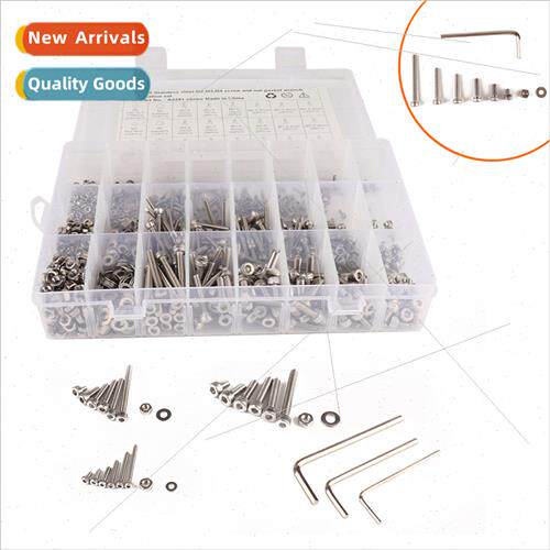 1080pcs boxed 304 M2,M3,M4 hexagon socket screws nuts nuts w