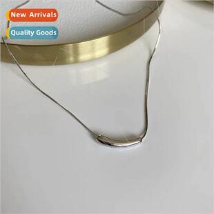 Hundreds small eggplant metal snake bone smile necklace fema