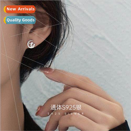 S925 silver simple small prince earrings moon star earrings