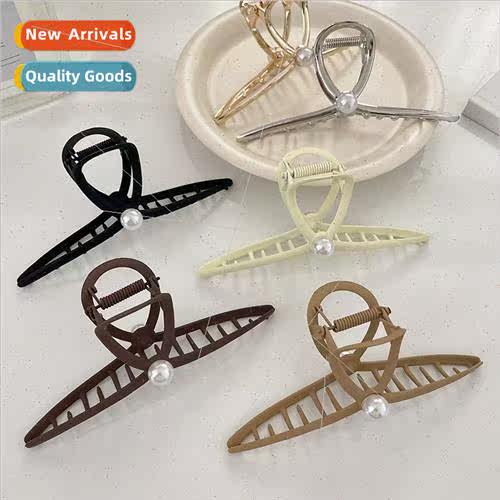 Metal hair clips female back head large grab clip plate hair