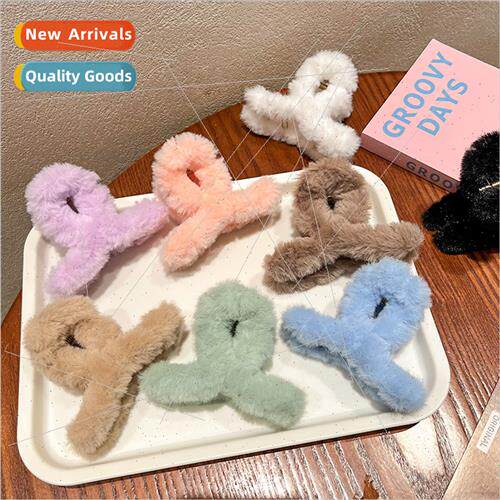 plush scratch clip versatile hair clips cute girls back head