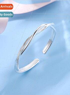 ring double wire intertwined silver bracelet 999  gift girlf