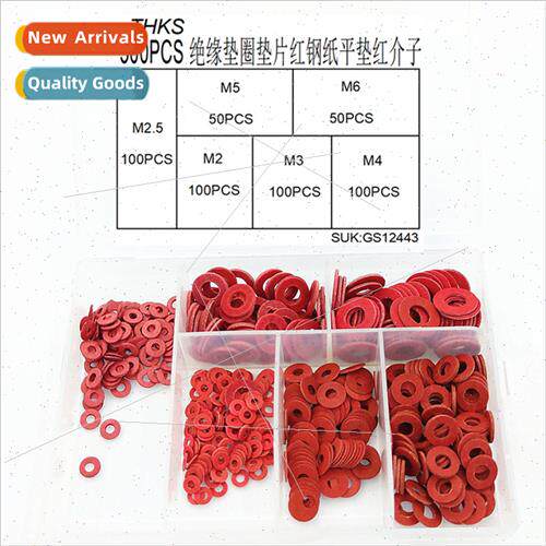 500PCS Insulating Washer Gasket Red Steel Paper Flat Gasket
