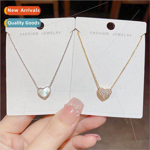 High-class sense double-sided shell love collarbone chain ni