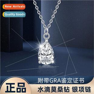 S925 lver Classic Seiko Moissane Teardrop Necklace Women Dri