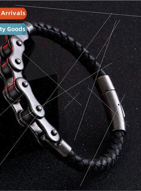 Europe Set Trend Fashion Cowhide Bracelet Bicycle Chain Brac