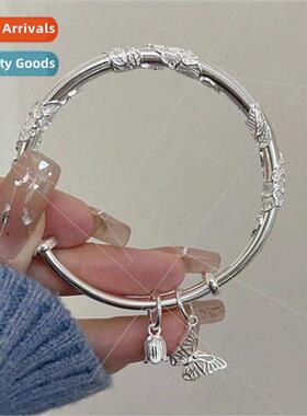 Filigree bracelet female flourishing flowers stamen butterfl