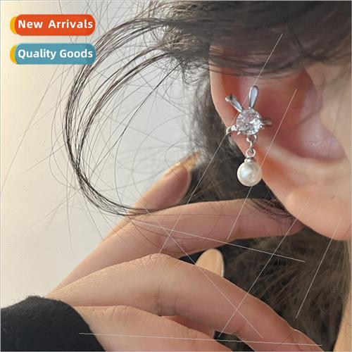 Pearl rabb ear clip whout ear holes female Mori earrings 202