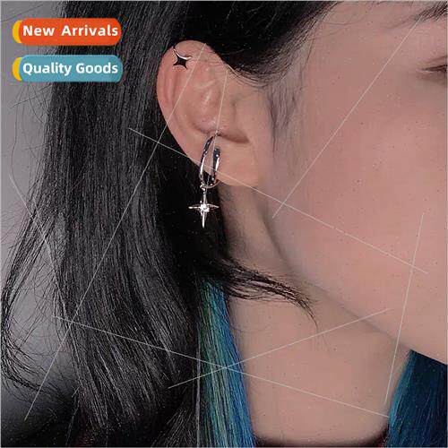 geometric ear bone clip female INS tide punk cross drilling