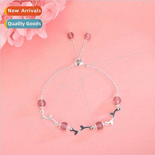 s925 silver in Korea strawberry crystal bracelet flower bran