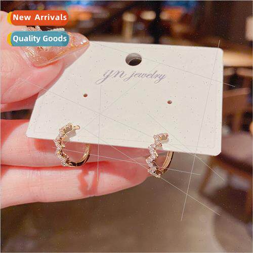 New small simple micro-set zirconia wave earrings Korea earr