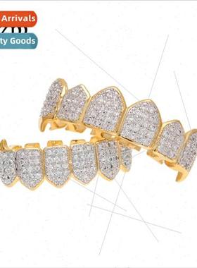 Two-color plating small cusp zirconia Vampire teeth gold tee