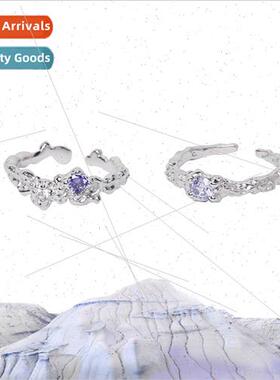 che zirconia amethyst ins opening adjustable irregular vinta