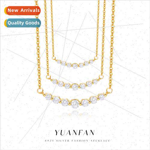 s925 silver single row inlaid zirconia necklace female niche
