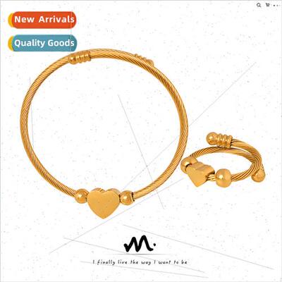 Korea fashion jewelry gold-plated love heart-shaped adjustab
