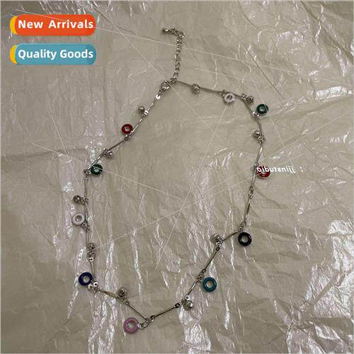 2022 New Spice Girl Colorful Donut Tassel Necklace Women Cut