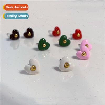 Koreasimple small love heart earrings daily commuting versat